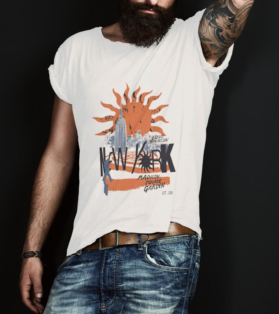 Louis Tomlinson New York Madison Square Garden 07.08 Sun And Skyline T-Shirt