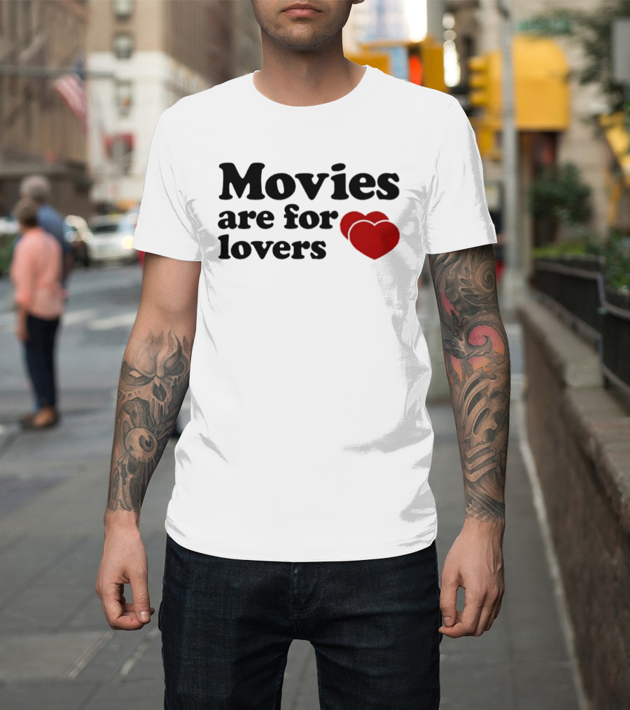 Movies Are For Lovers Red Hearts T-Shirt