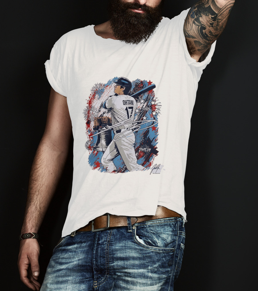 Shohei Ohtani 2026 Philly Liberty Bell Baseball Fireworks T-Shirt