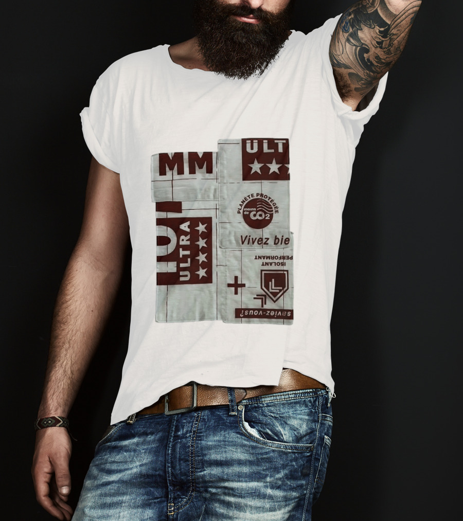 MM ULTRA Planete Protegee Moins De CO2 Vivez Bien Eco Friendly T-Shirt