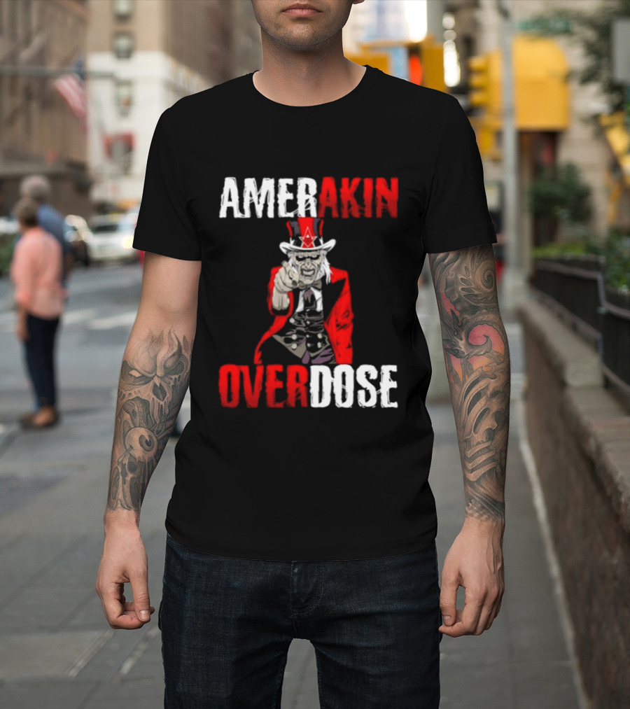 Amerakin Overdose Uncle Sam Horror Industrial Metal T-Shirt