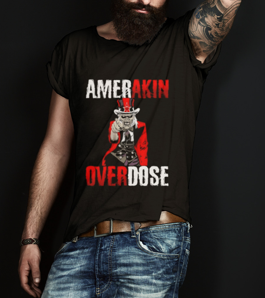 Amerakin Overdose Uncle Sam Horror Industrial Metal T-Shirt