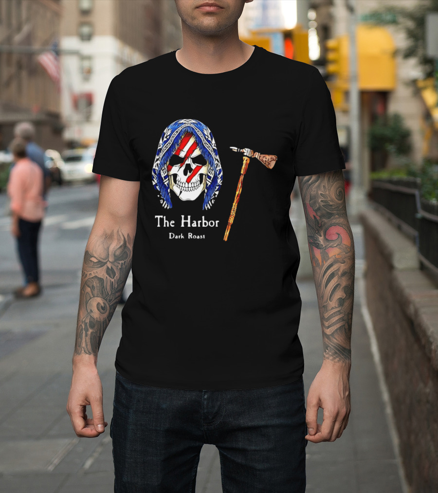 America Skull The Harbor Dark Roast Tomahawk T-Shirt