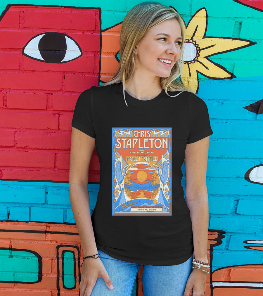 Chris Stapleton Featuring The Honchos Molly Tuttle Shoreline Amphitheatre Mountain View CA July 8 2026 T-Shirt