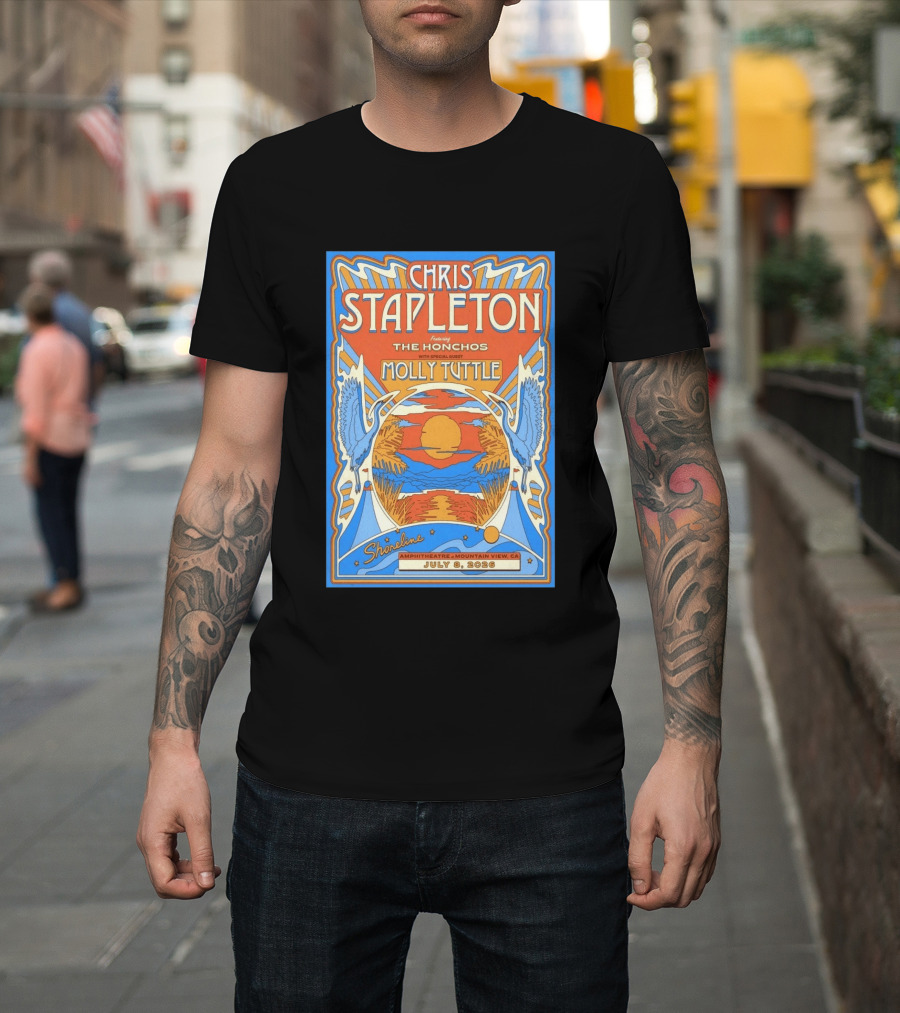 Chris Stapleton Featuring The Honchos Molly Tuttle Shoreline Amphitheatre Mountain View CA July 8 2026 T-Shirt