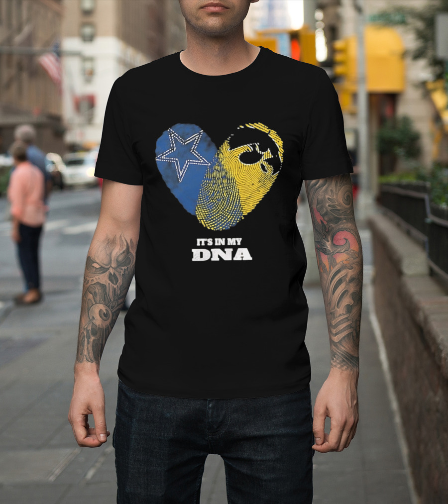 Dallas Cowboys Iowa Hawkeyes Fingerprint It's In My DNA T-Shirt
