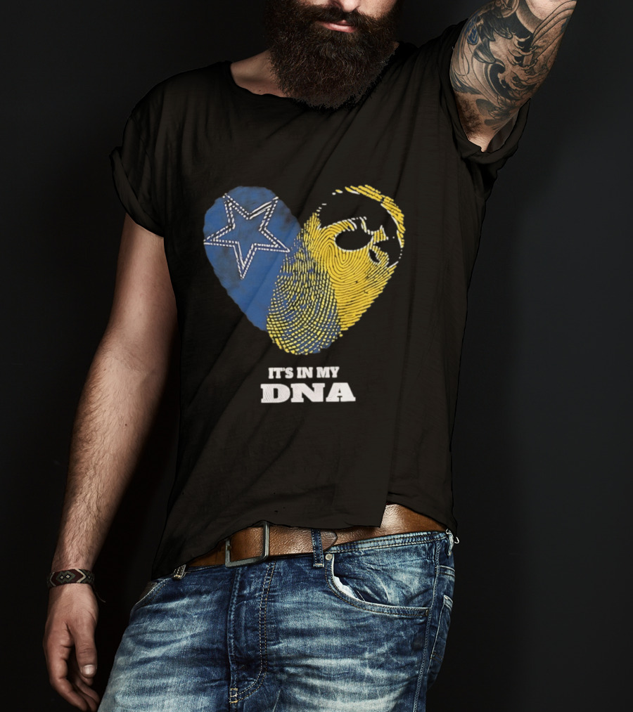 Dallas Cowboys Iowa Hawkeyes Fingerprint It's In My DNA T-Shirt