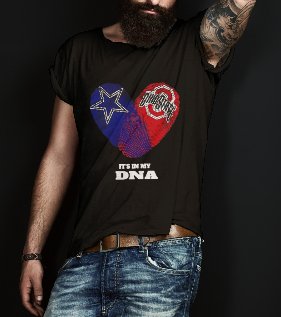 Dallas Cowboys Star And Ohio State Buckeyes Logo It's In My DNA T-Shirt