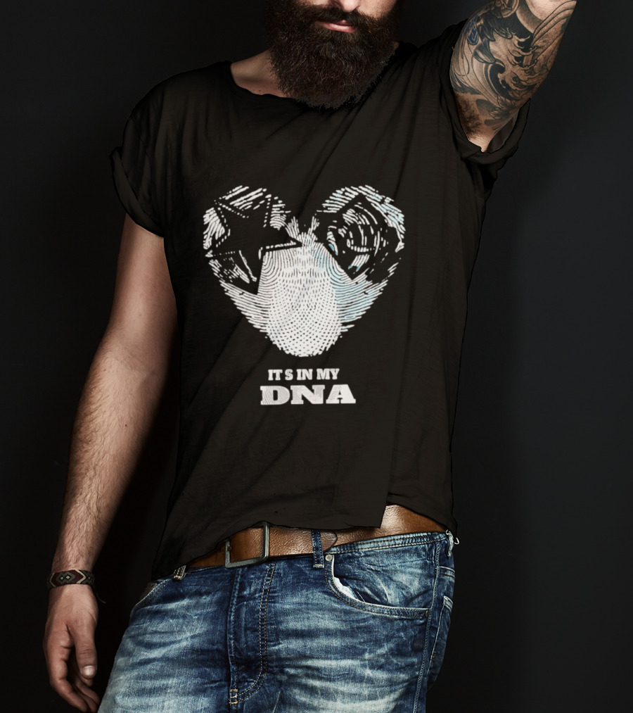 Dallas Cowboys Tampa Bay Rays It's In My DNA Heart Fingerprint T-Shirt