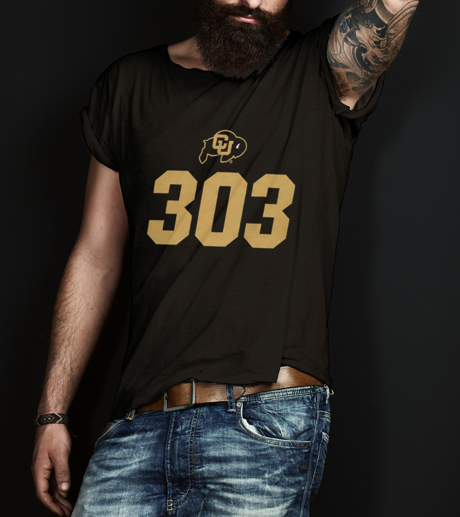 Deion Sanders Colorado Buffaloes Boulder 303 CU Buffs T-Shirt