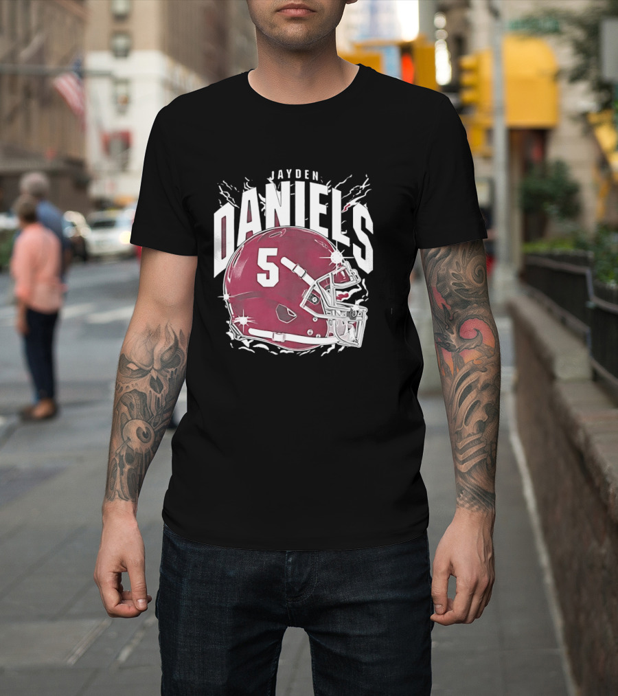 Jayden Daniels 5 Football Helmet Washington Commanders T-Shirt