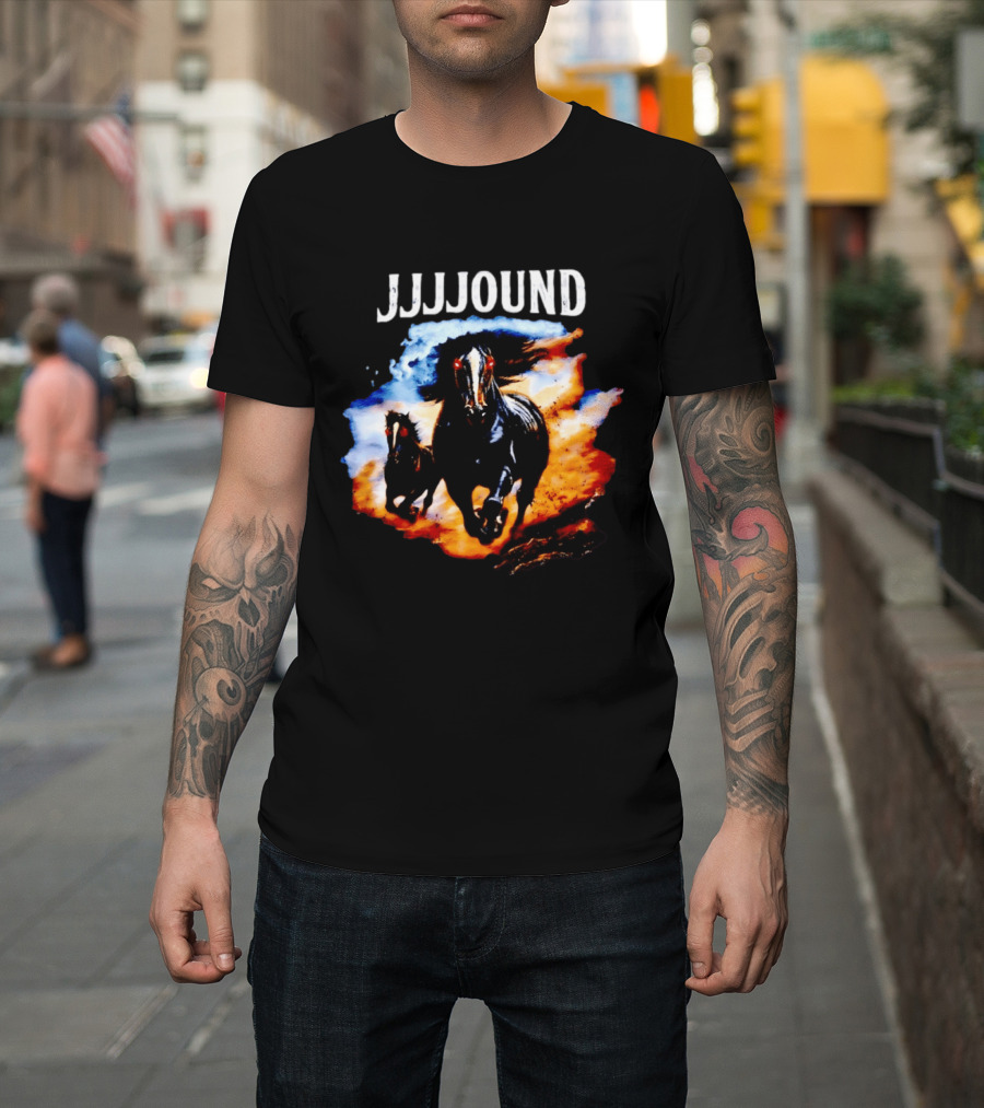 JJJJound 90s Horses Running With Fiery T-Shirt