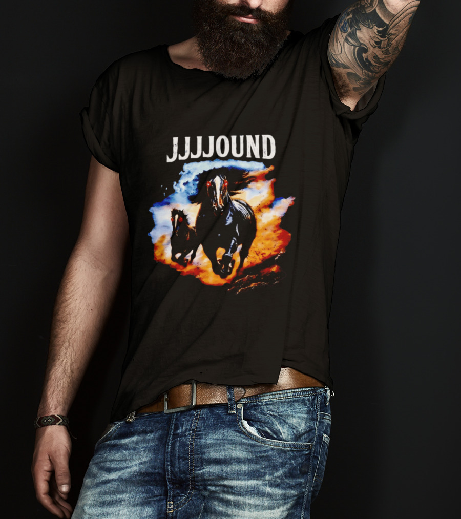 JJJJound 90s Horses Running With Fiery T-Shirt