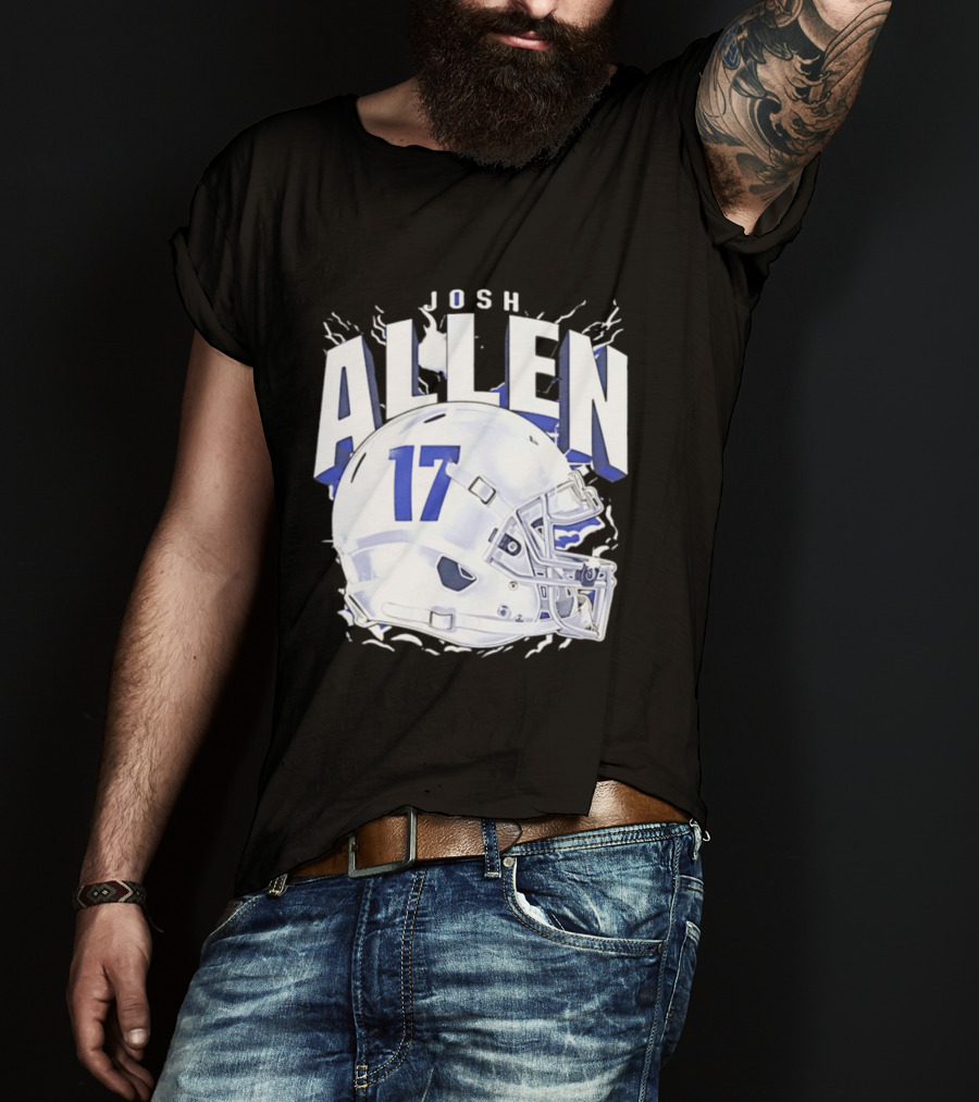 Josh Allen 17 Buffalo Bills Helmet T-Shirt