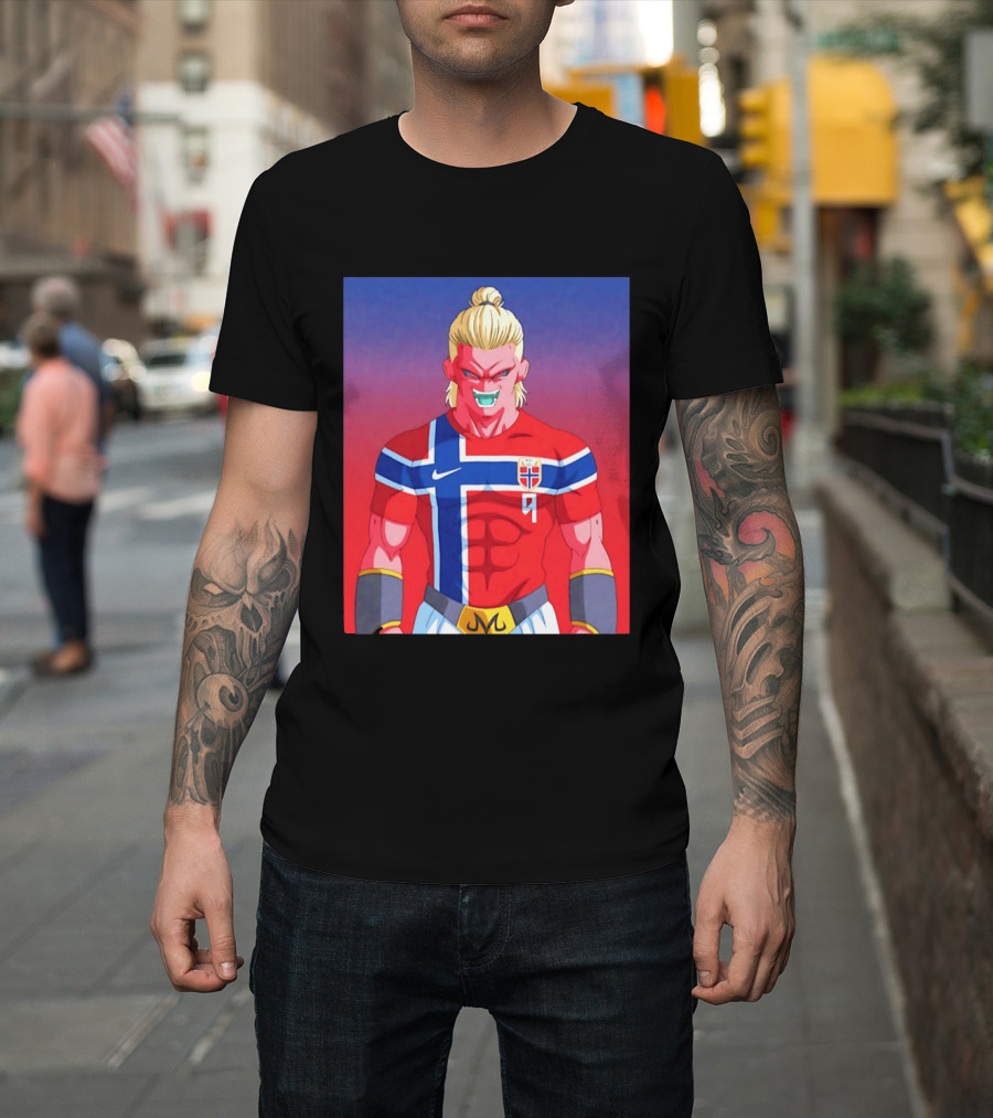 Erling Haaland As Dragon Ball Z Majin Buu With Norway Jersey 9 T-Shirt