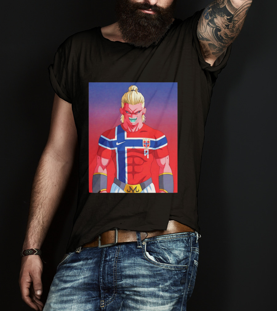 Erling Haaland As Dragon Ball Z Majin Buu With Norway Jersey 9 T-Shirt
