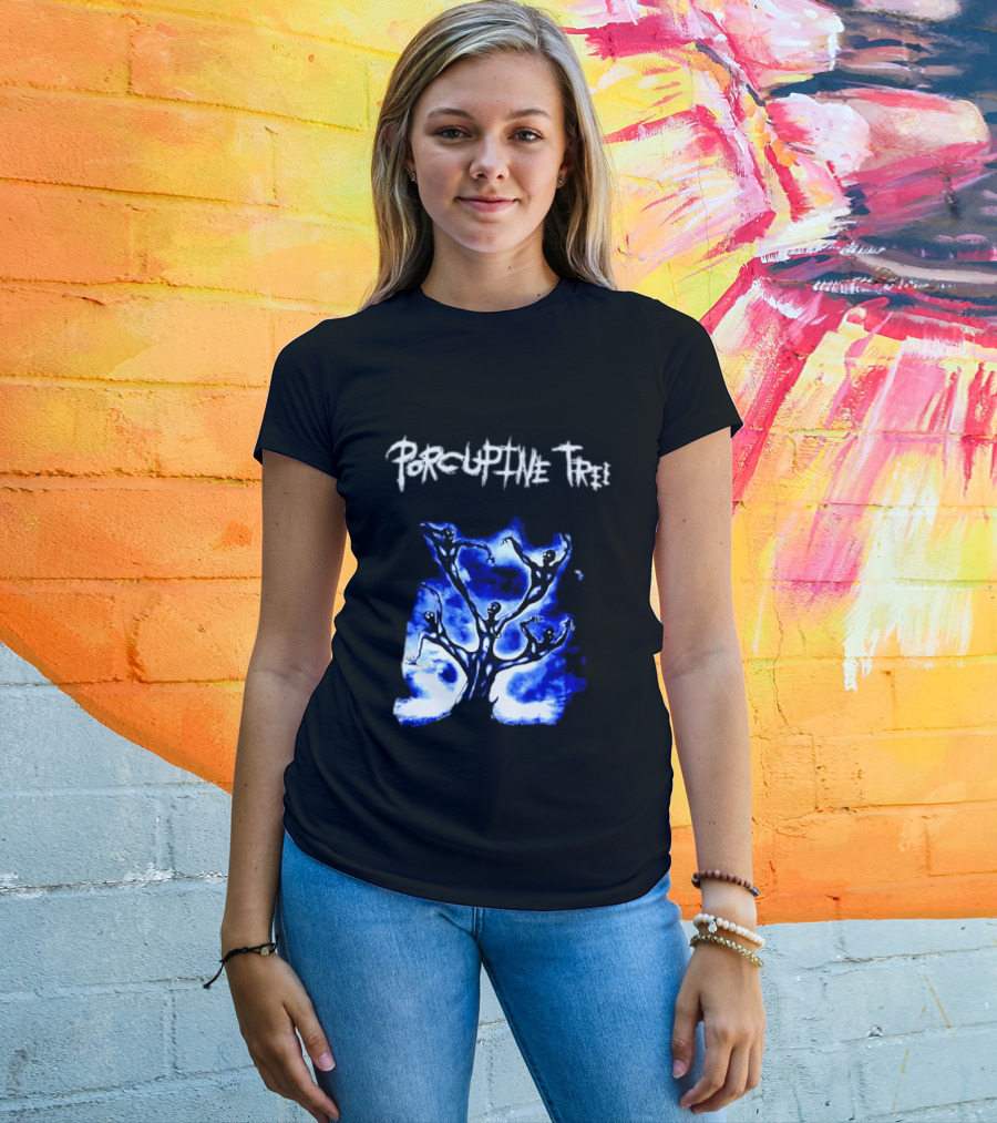 Porcupine Tree Ecelna Rock And Roll Blue Abstract Figures T-Shirt