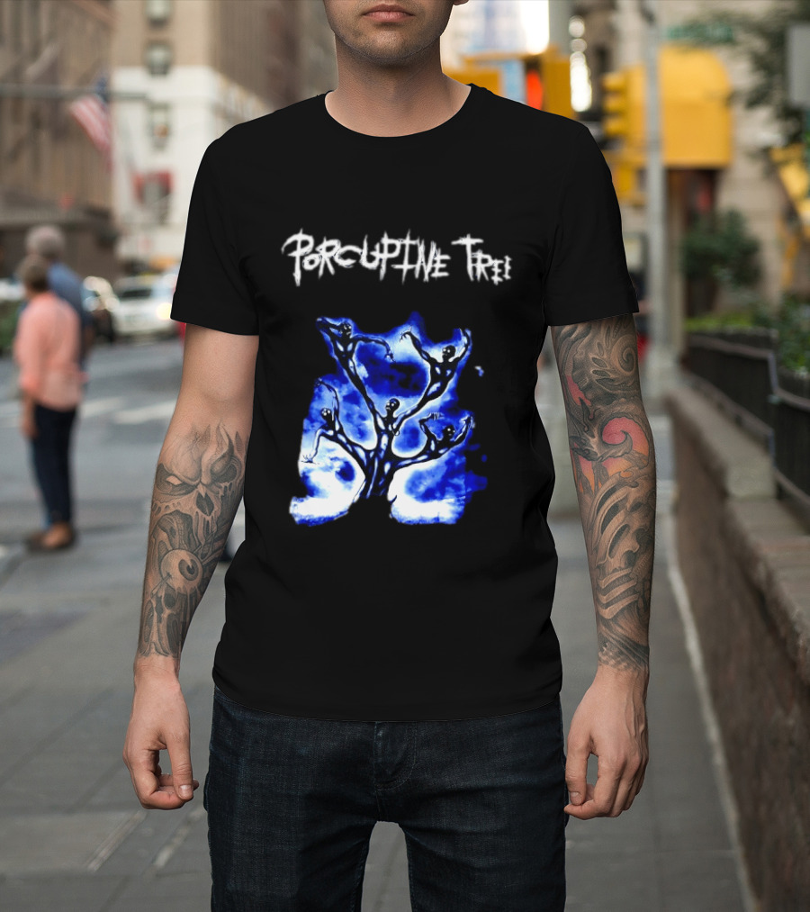 Porcupine Tree Ecelna Rock And Roll Blue Abstract Figures T-Shirt