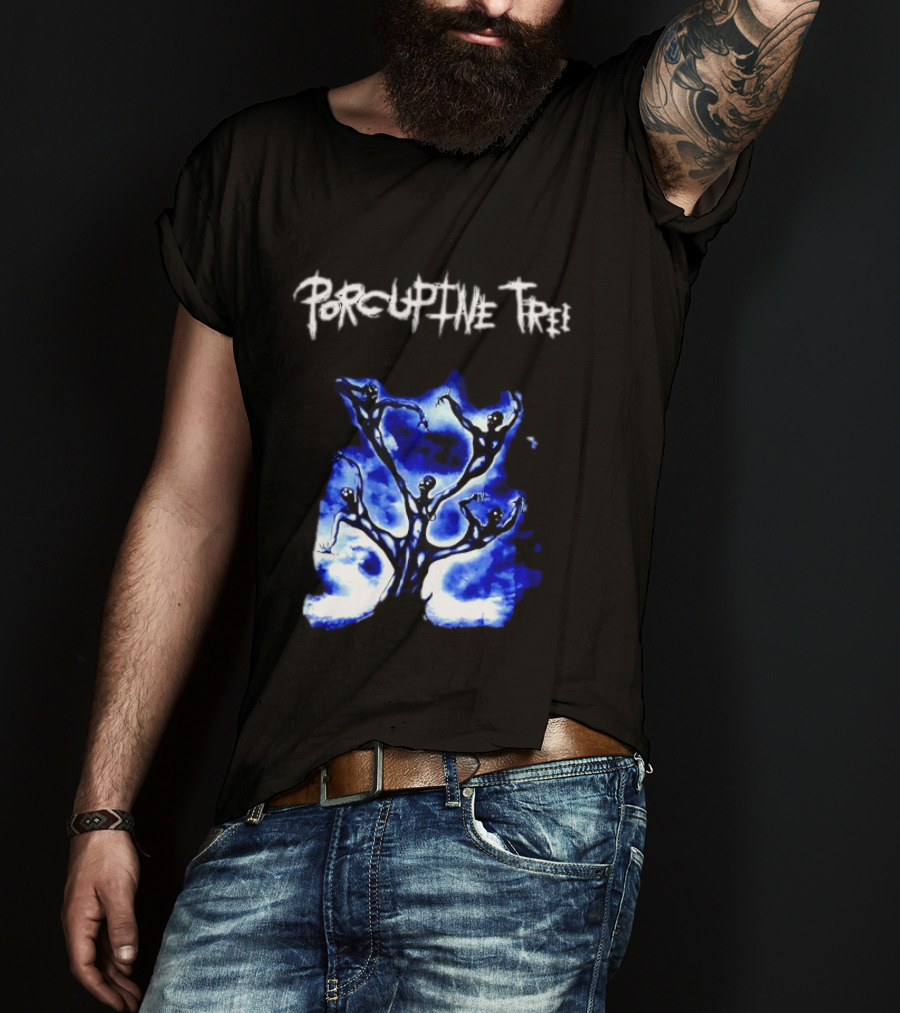 Porcupine Tree Ecelna Rock And Roll Blue Abstract Figures T-Shirt
