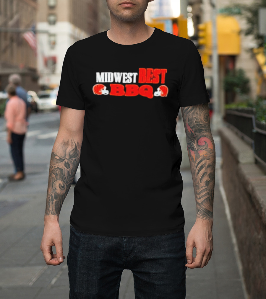 Midwest Best BBQ Cincinnati Bengals Football Helmets T-Shirt