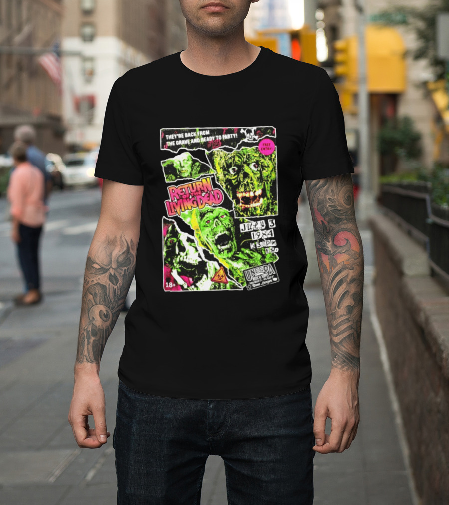Return Of The Living Dead They're Back From The Grave Read To Party July 3 1984 Uneeda Medical Supply 18+ T-Shirt