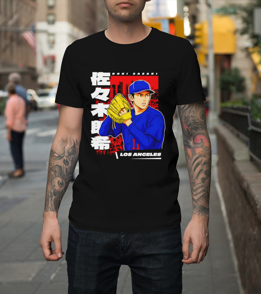 Roki Sasaki Los Angeles Baseball Japanese T-Shirt