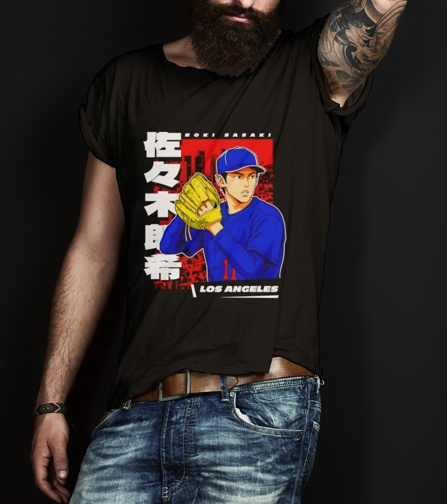 Roki Sasaki Los Angeles Baseball Japanese T-Shirt