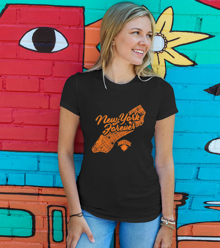 New York Forever Knicks NBA Basketball Map T-Shirt