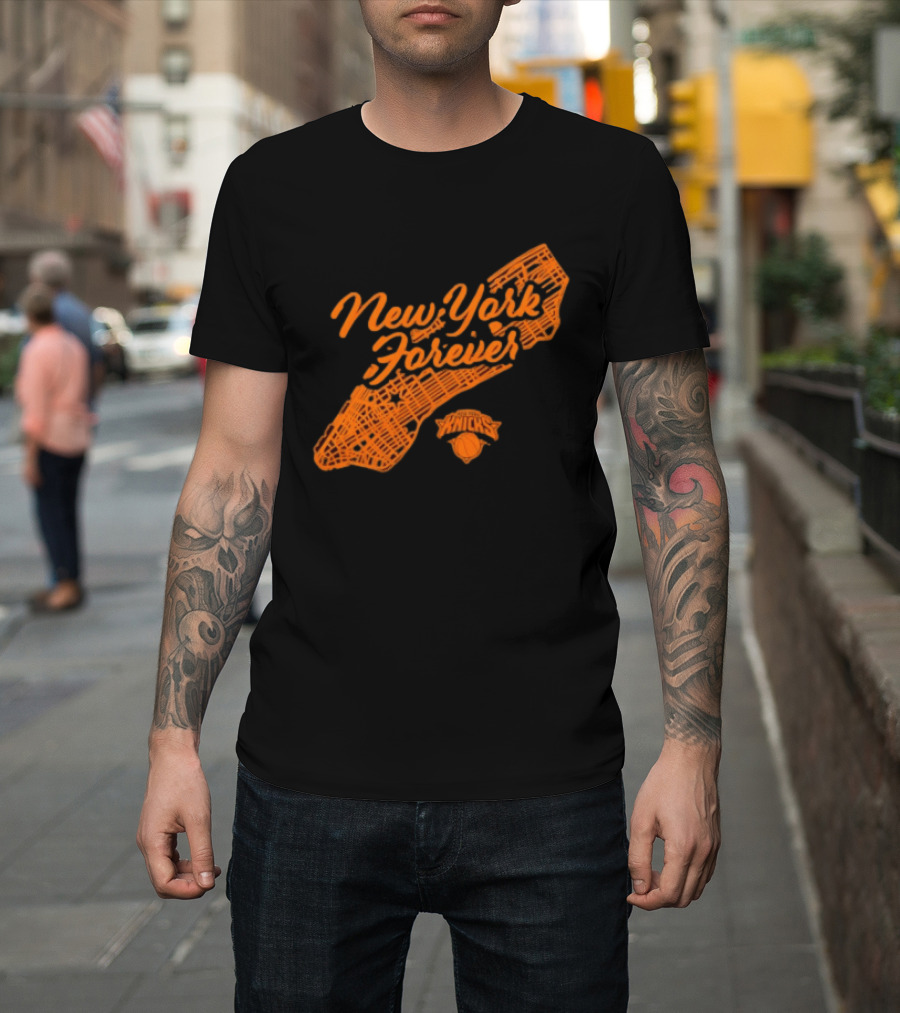 New York Forever Knicks NBA Basketball Map T-Shirt