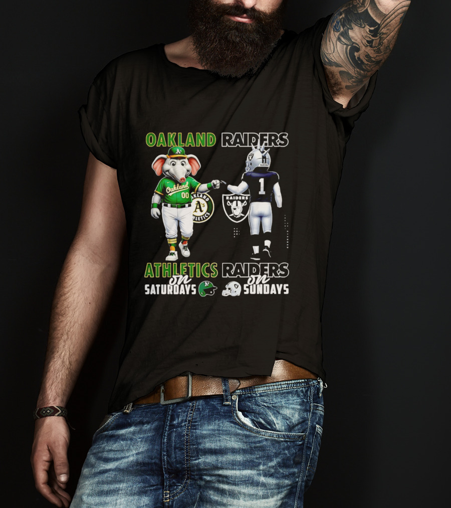 Oakland Athletics Saturdays Raiders Sundays T-Shirt