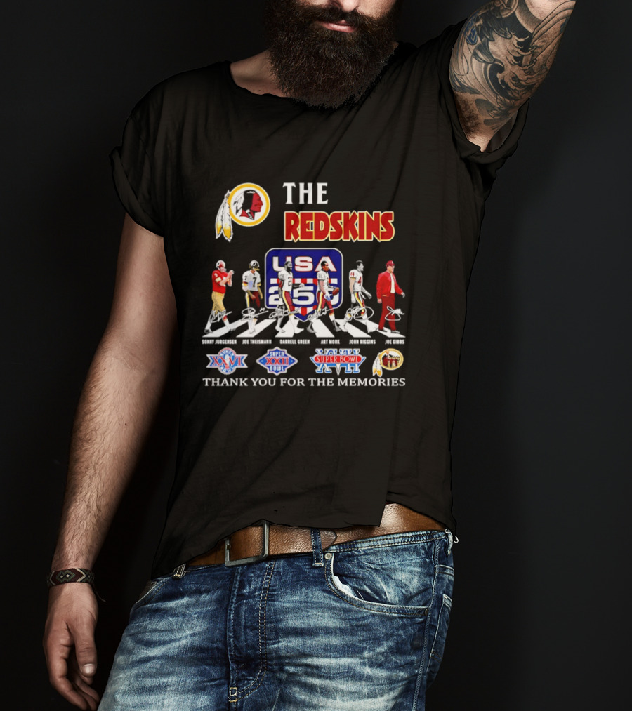 The Redskins Legends USA 255 Super Bowl XXVI XXII XVII Thank You For The Memories T-Shirt