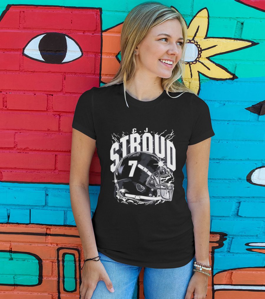 Stroud 7 Helmet Houston Texans T-Shirt
