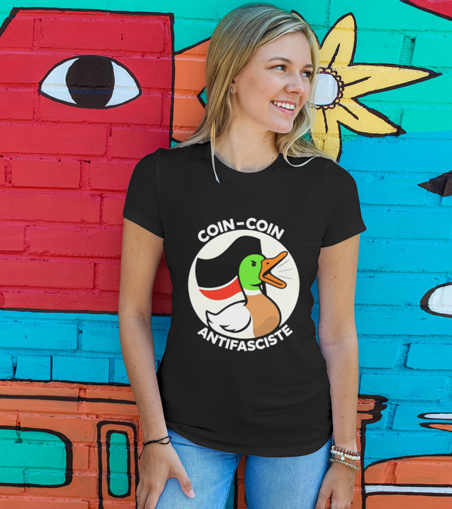 Coin Coin Antifasciste Duck Antifa Protest T-Shirt