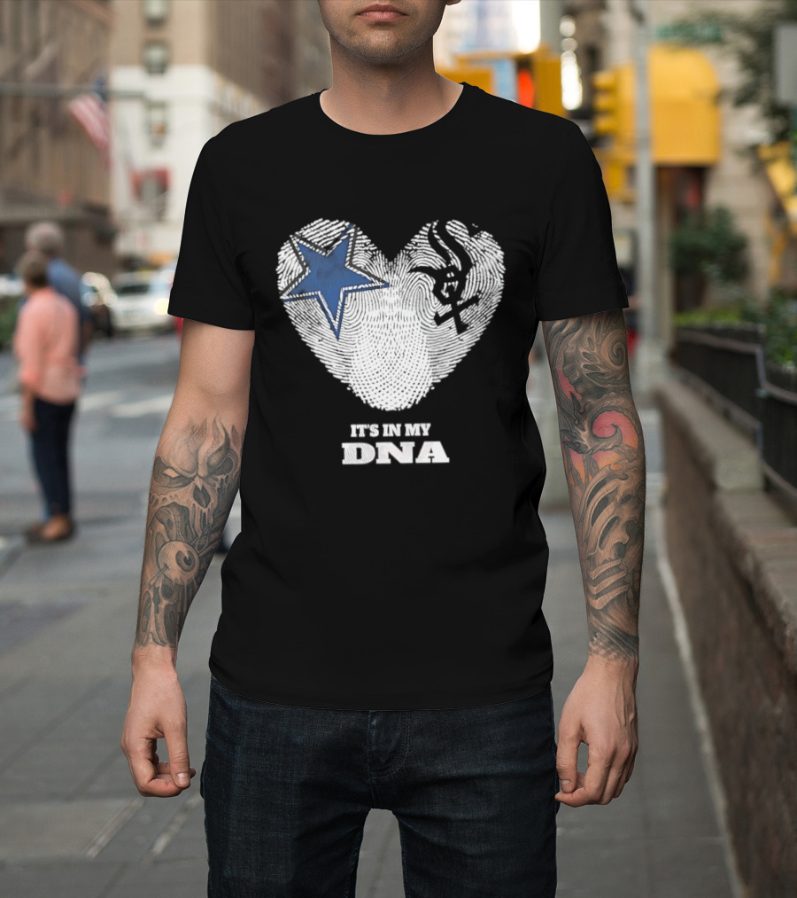 Dallas Cowboys Chicago White Sox It's In My DNA Heart Fingerprint T-Shirt