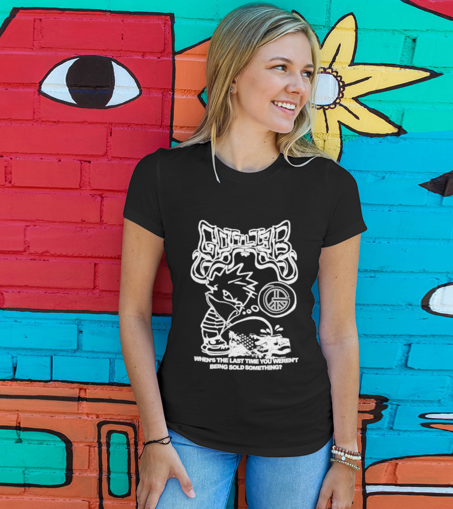Gottlieb When Is The Last Time You Weren't Being Sold Something Spaceman And Tub Time Childlike Cartoon Sketch T-Shirt