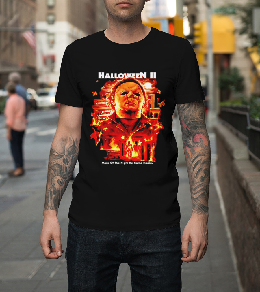 Halloween II Michael Myers Fire Scene More Of The Night He Came Home EMS Car T-Shirt