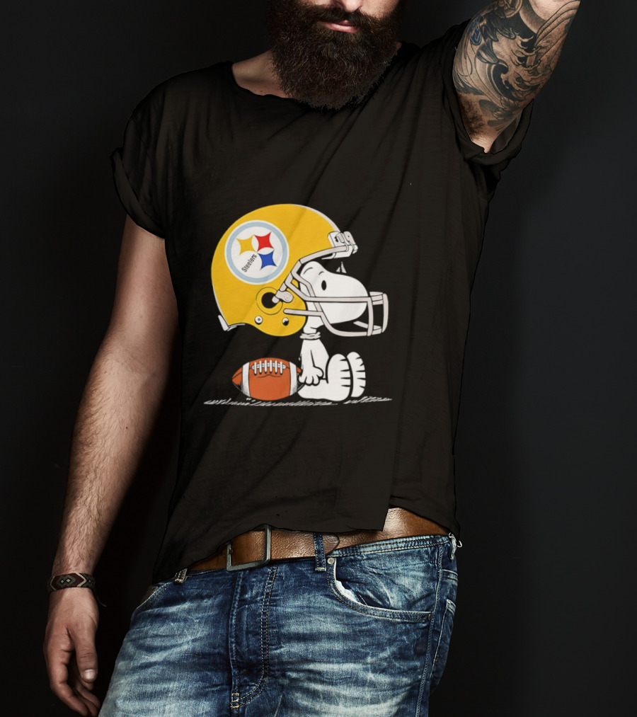 Snoopy Pittsburgh Steelers Helmet Football T-Shirt