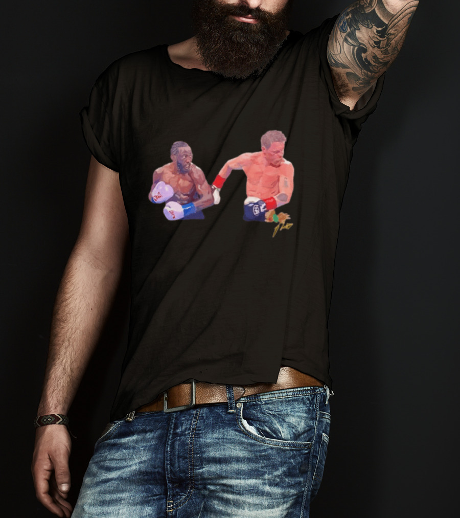 Terence Crawford Canelo Alvarez Boxing Showdown Gloves Raised T-Shirt