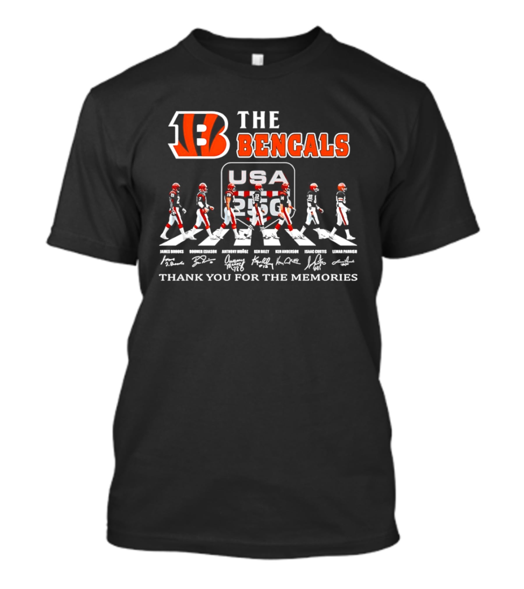 Cincinnati Bengals Legends Abbey Road Thank You For The Memories USA 1986 2005 T-Shirt