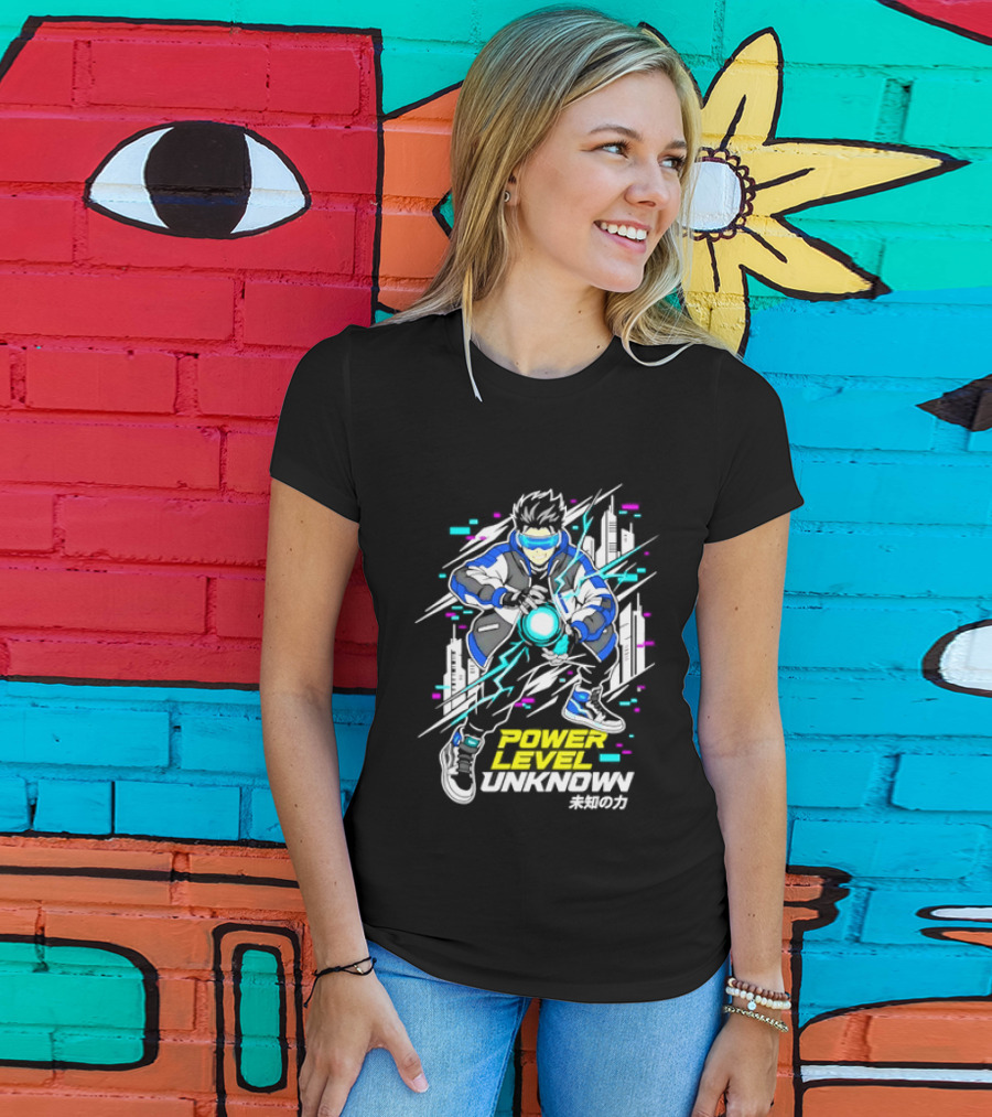 Power Level Unlocked Cyberpunk Anime Boy Rider T-Shirt