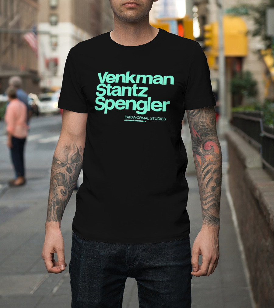 Venkman Stantz Spengler Paranormal Studies Columbia University Ghostbusters T-Shirt