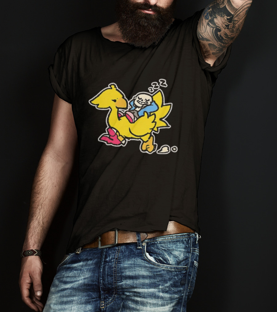 Sans Relaxing On Chocobo T-Shirt
