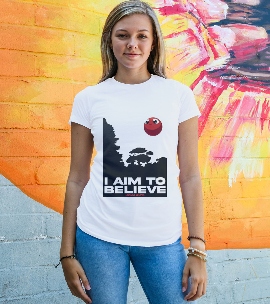 Kovaak's I Aim To Believe Red Ball T-Shirt