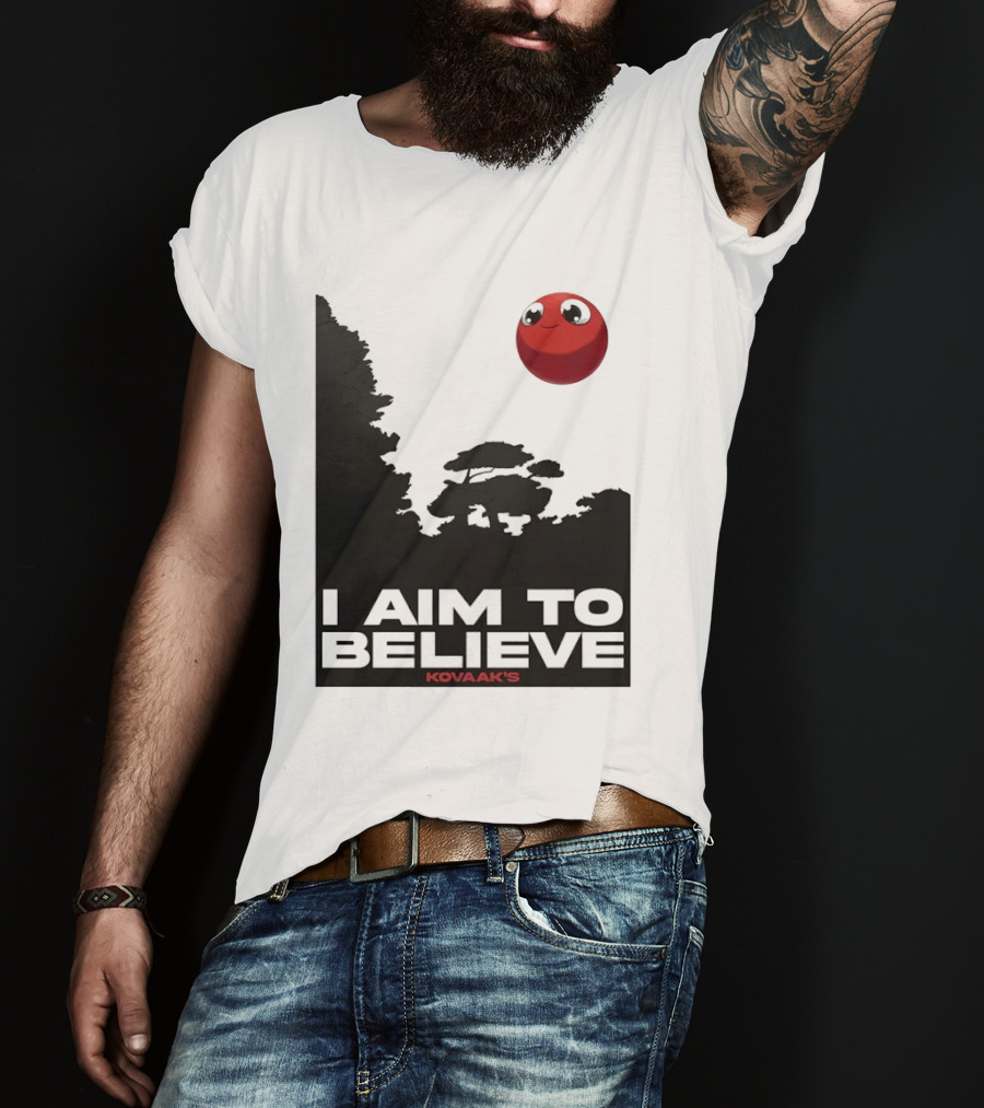 Kovaak's I Aim To Believe Red Ball T-Shirt