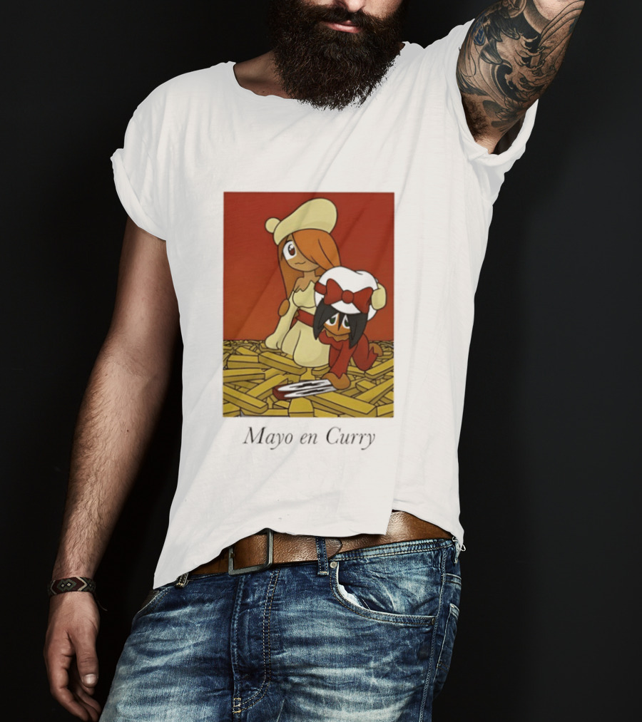 Mayo En Curry Anime Characters On Fries T-Shirt