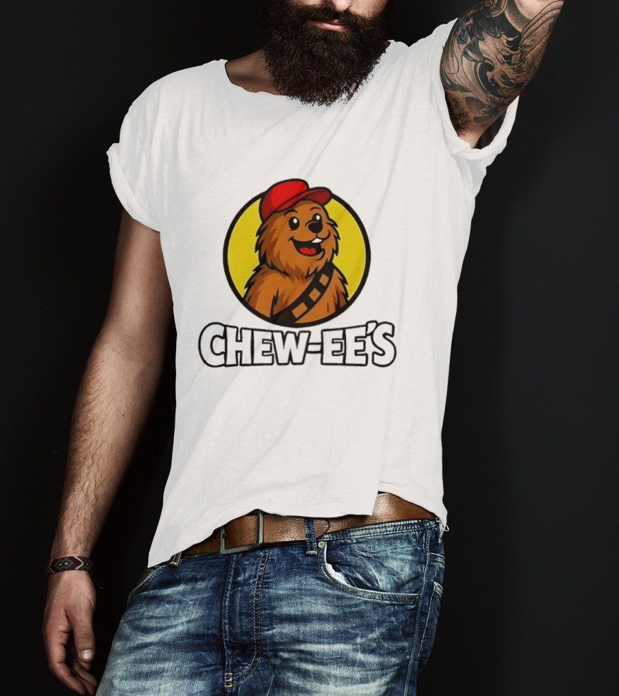 Chew Ee's Chewbacca Fast Food Character With Red Cap T-Shirt