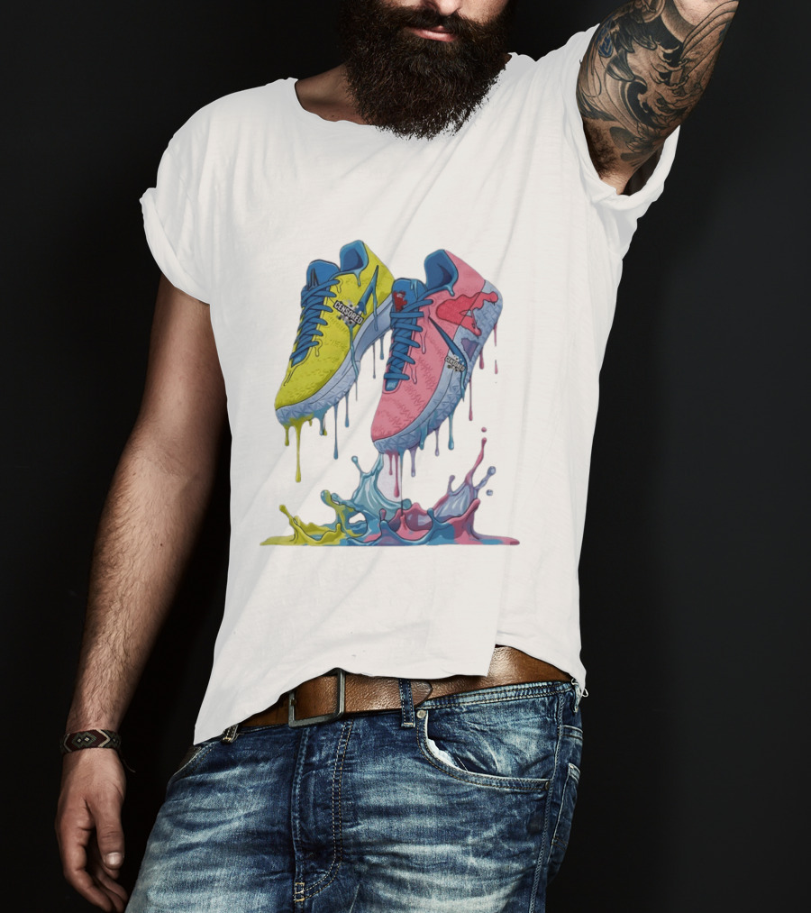Dripping Paint Sneakers Censored T-Shirt
