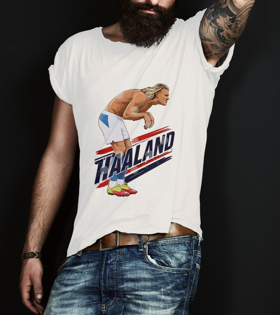 Erling Haaland Celebration Pose With Norway T-Shirt