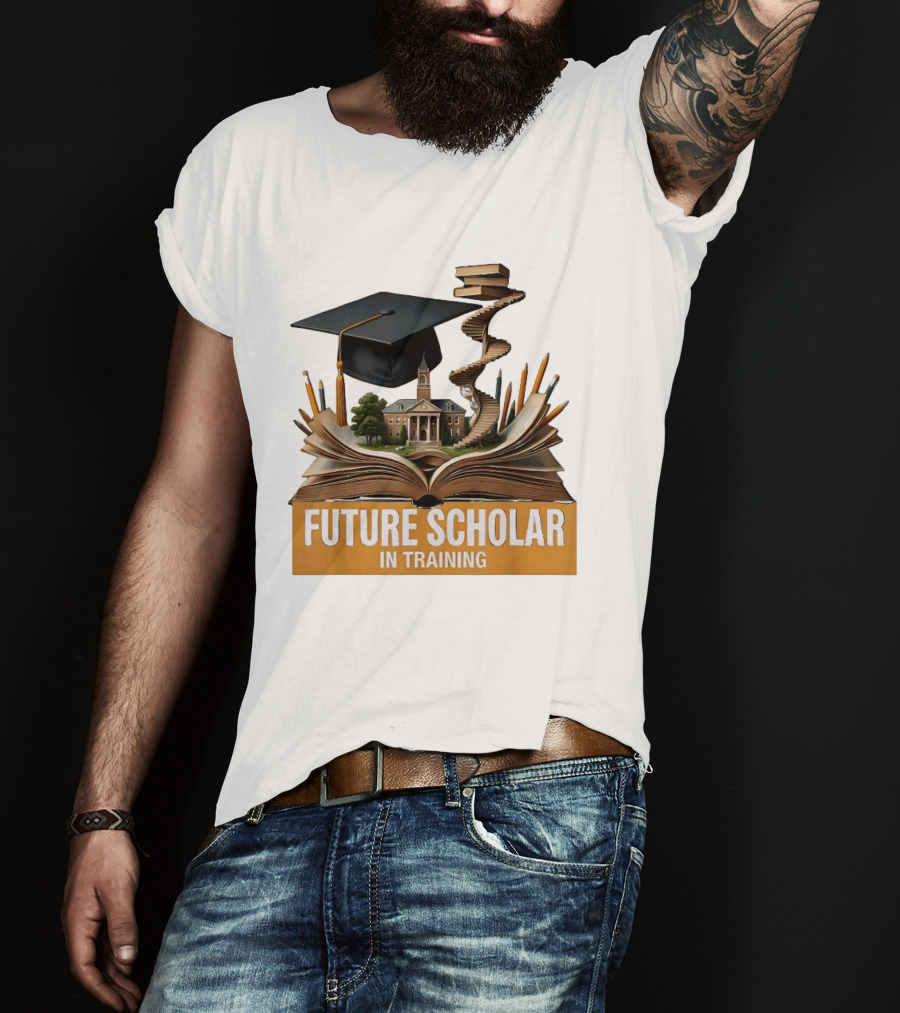 Future Scholar In Training Graduation Cap Books Spiral Notebook T-Shirt
