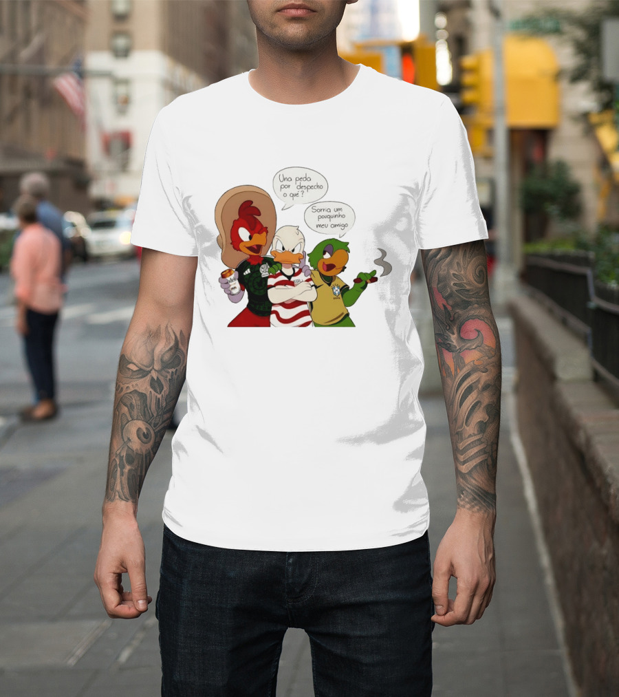 The Three Caballeros Panchito Pistoles Donald Duck José Carioca México USA Brazil Jerseys Soccer Fan Collection T-Shirt